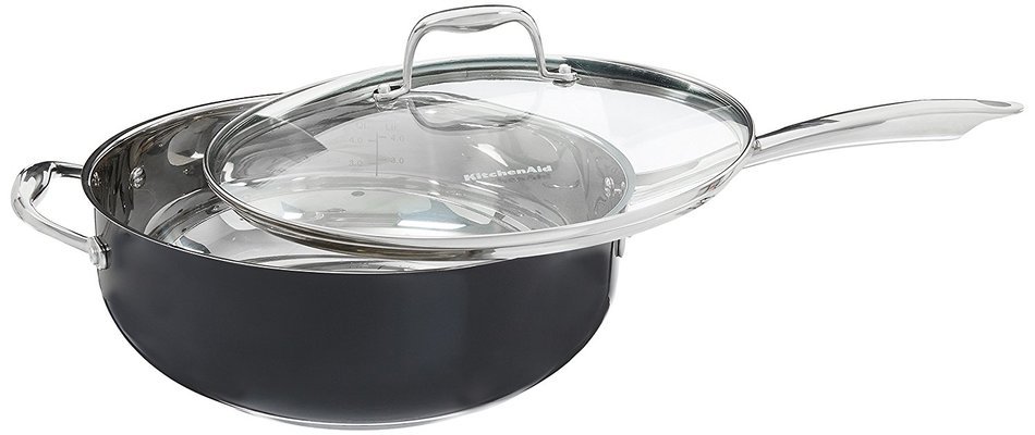 KitchenAid KCS60LCOB Stainless Steel 6.0-Quart Low Casserole with Lid Cookware - Onyx Black N17