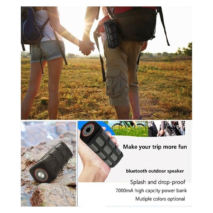 Portable Waterproof Bluetooth Wireless Speaker with PowerBank 5200mAh Rechargeable Battery,20 Hours Playtime,... N9