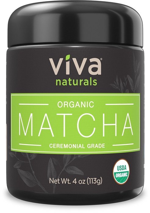 Viva Naturals Organic Matcha Green Tea Powder 4 oz - Heavenly Ceremonial Grade Tencha, 100% Pure & Third Party... N4