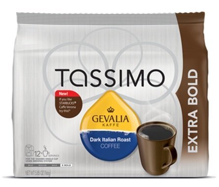 Gevalia Dark Italian Roast Coffee - Extra Bold - T Discs for Tassimo Brewers (2pack) N2