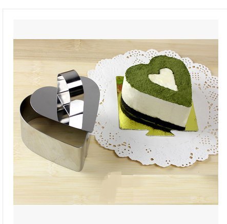 Astra Shop Stainless Steel Cake Mousses Cutters (Set of 4) / Heart& Flower & Circle & Square Shaped Mousse Cake... N5