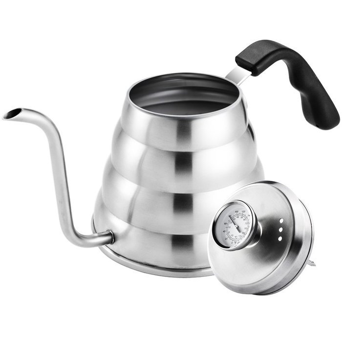 M&C 1.2L Pour over Coffee Kettle with Built-In Thermometer | Gooseneck | Premium Stainless Steel