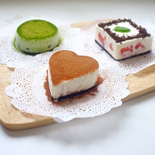 Astra Shop Stainless Steel Cake Mousses Cutters (Set of 4) / Heart& Flower & Circle & Square Shaped Mousse Cake... N6
