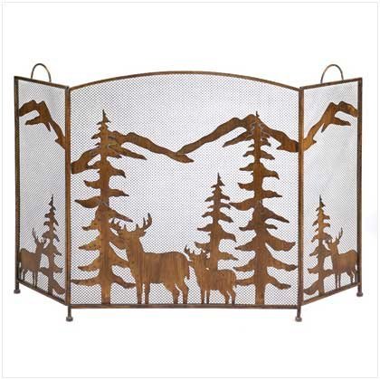 C. Alan 12295 Rustic Forest Fireplace Screen