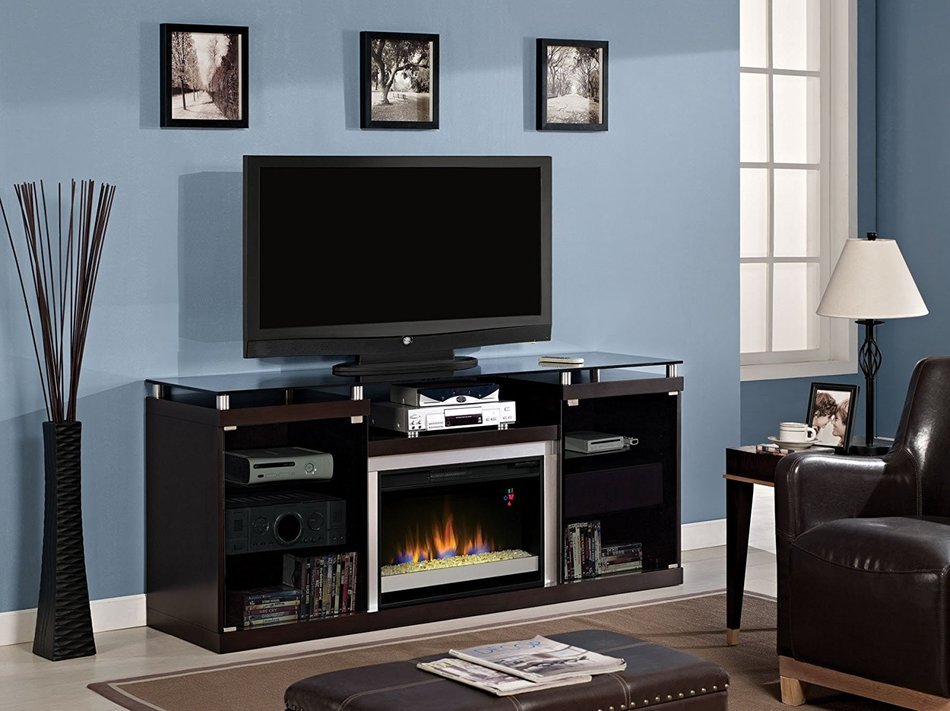 ClassicFlame 26MM9404-E451 Albright TV Stand for TVs up to 80", Espresso (Electric Fireplace Insert sold separately) N2