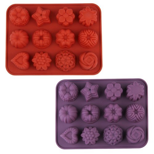 Gacube Mixed Flower Floral Chocolate Candy Jelly Silicone Baking Mould Mold Tray Pan