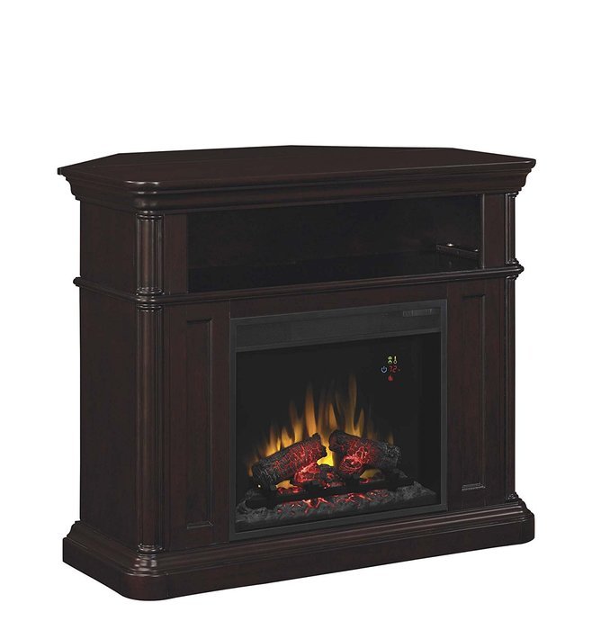 ClassicFlame 23DE8202-E451 Oakfield Wall or Corner TV Stand for TVs up to 47", Espresso (Electric fireplace insert...