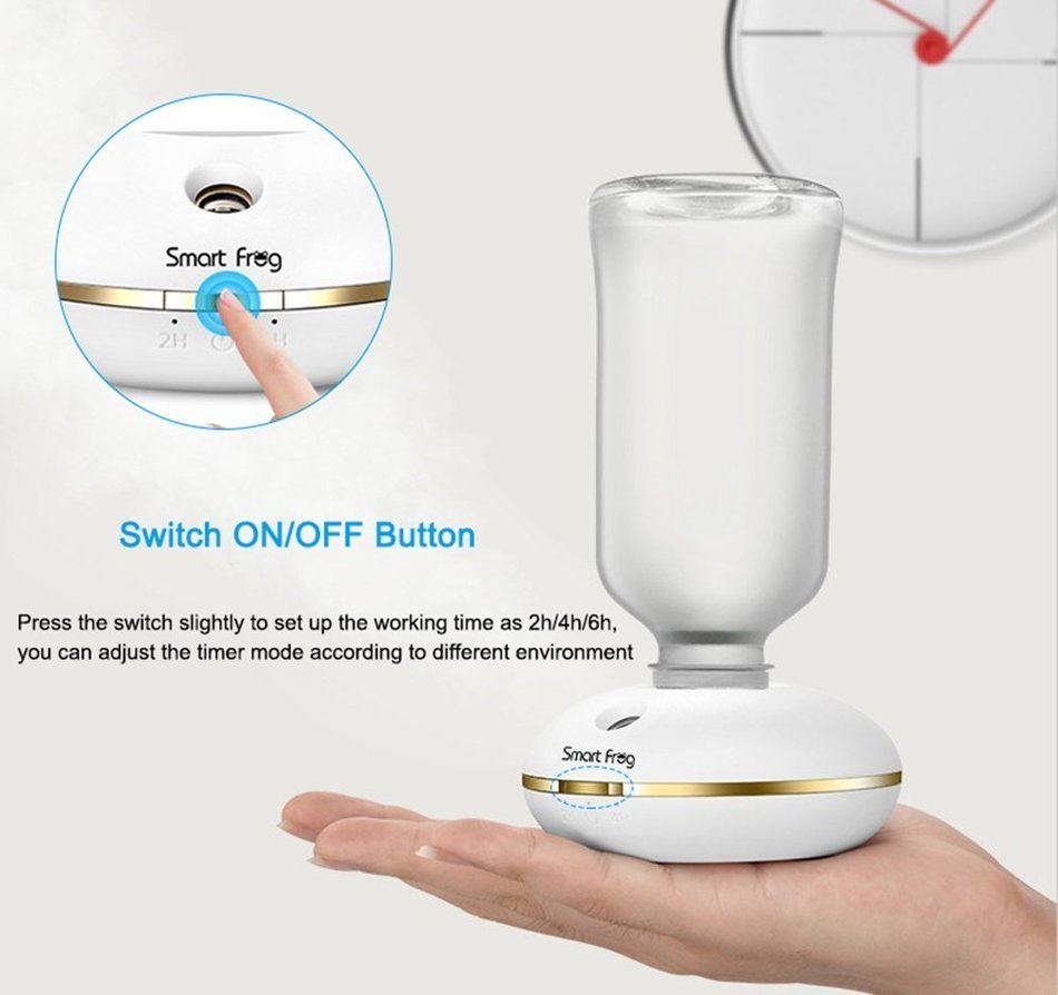 Deli Portable Mini Cool Mist Water Bottle Personal Humidifier, Ultra Quiet Humidifying Purifier with Automatic...