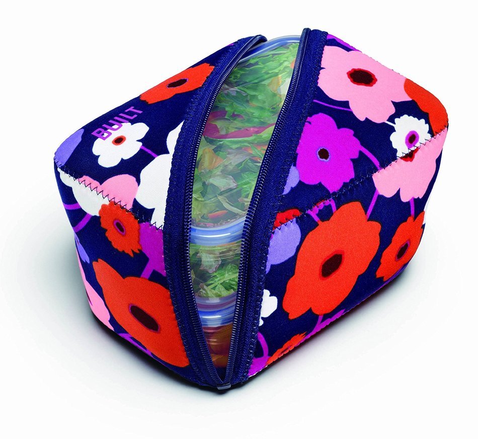 BUILT NY Bento Salad Bowl with Neoprene Sleeve, Purple Paisley N6