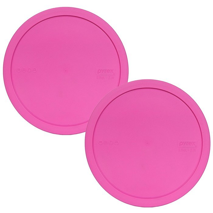 Pyrex 325-PC Pink 10-inch Dia. Plastic Lid for 2.5-Quart (2.3L) Mixing Bowl (2-Pack) N3
