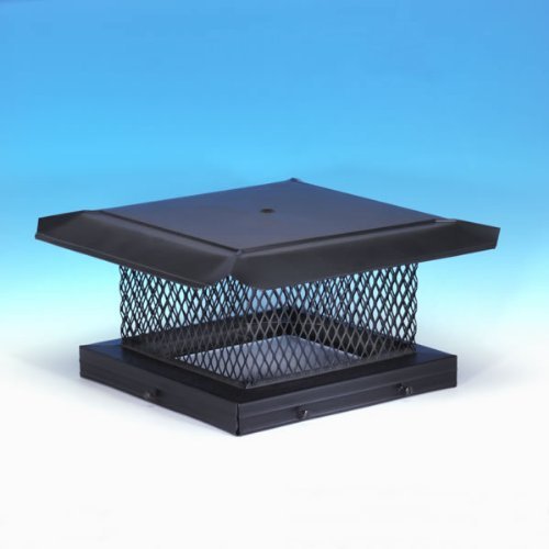 HomeSaver 14703 Black HomeSaver Pro 8" x 13" Black Galvanized Chimney Cap with 5/8" Mesh from the Pro Series