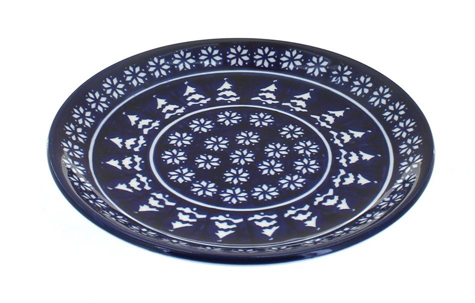 Polish Pottery Winter Nights Dessert Plate