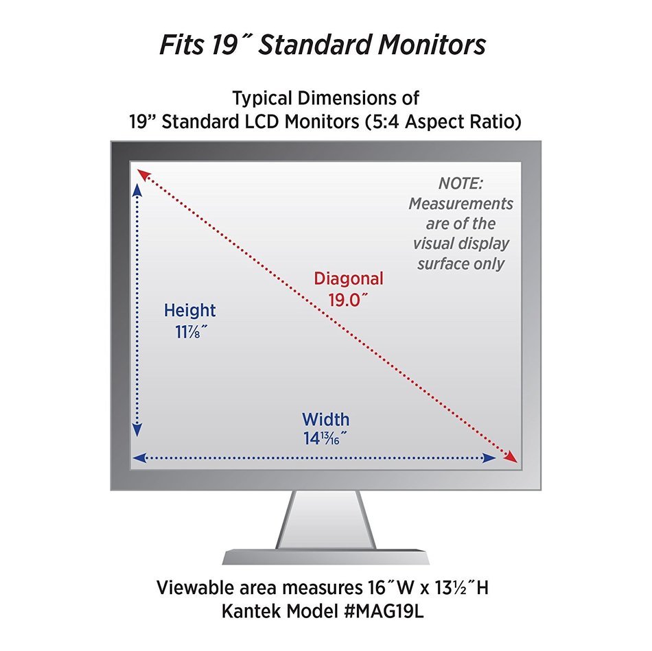 Kantek LCD Monitor Magnifier Filter, Fits 19 Inch Widescreen LCD Screen (MAG19WL) N8