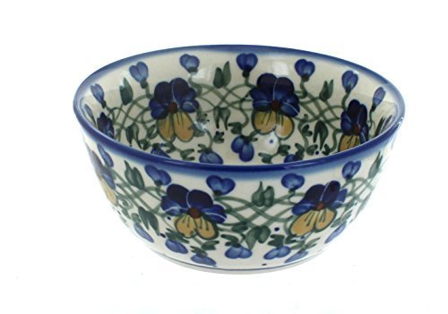 Polish Pottery Pansies Cereal Bowl