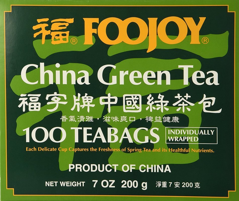 1 X Foojoy Brand China Green Tea, 2g X 100 Teabags N3