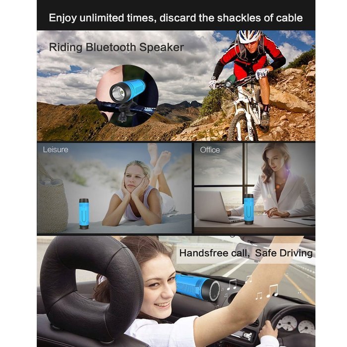ZEALOT S1 Multi-in-1 Function Bicycle Speaker Long Playtime Bluetooth Speakers Music Player/Torch/Power Bank/FM... N7