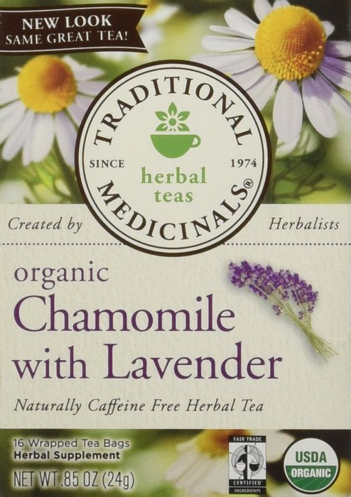 Traditional Medicinals Caffeine Free Organic Herbal Tea, Chamomile With Lavender 16 ea (Pack of 2)