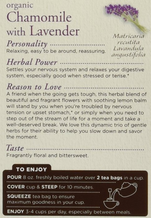 Traditional Medicinals Caffeine Free Organic Herbal Tea, Chamomile With Lavender 16 ea (Pack of 2) N2