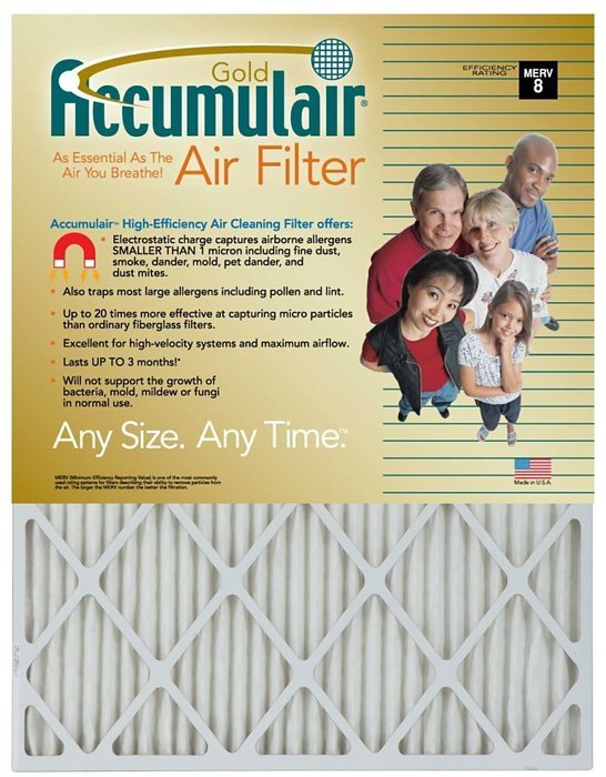 20x22-1/4x1 (Actual Size) Accumulair Gold Filter MERV 8 4-Pack