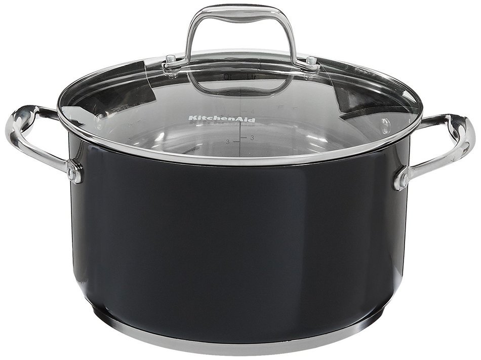 KitchenAid KCS60LCOB Stainless Steel 6.0-Quart Low Casserole with Lid Cookware - Onyx Black N18