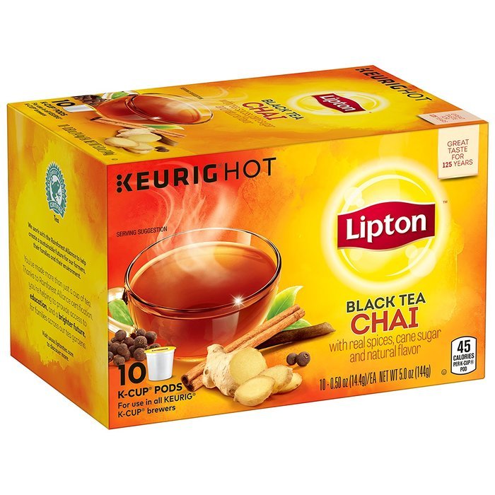 Lipton Black Tea Chai K Cups, 10 count, (Pack of 6) N4