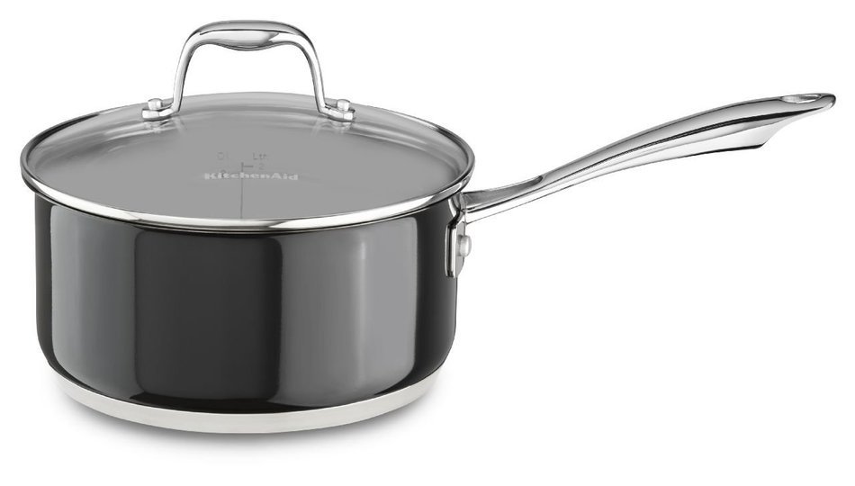 KitchenAid KCS60LCOB Stainless Steel 6.0-Quart Low Casserole with Lid Cookware - Onyx Black N26