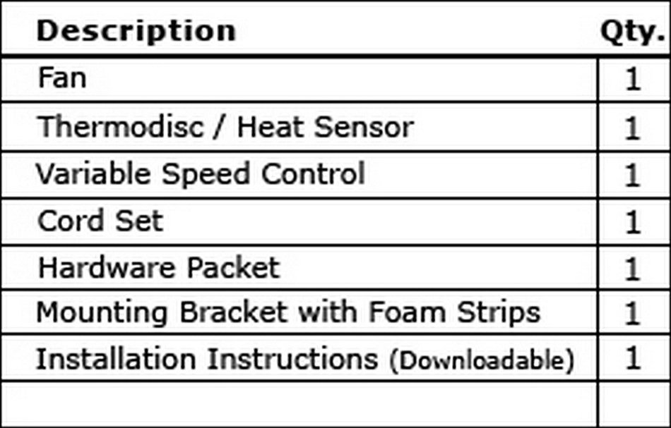 FK24 Fireplace Blower Kit for Majestic - Vermont Castings - Monessen - Temco - CFM