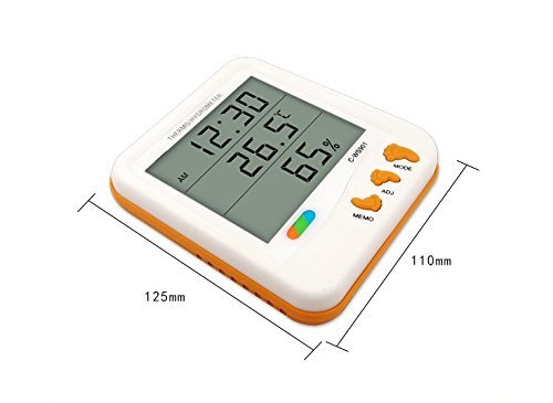 17BUY CH-901 Beautiful Large Digital LCD Indoor Humidity Monitor Hygrometer Thermometer with Alarm Clock Calendar...