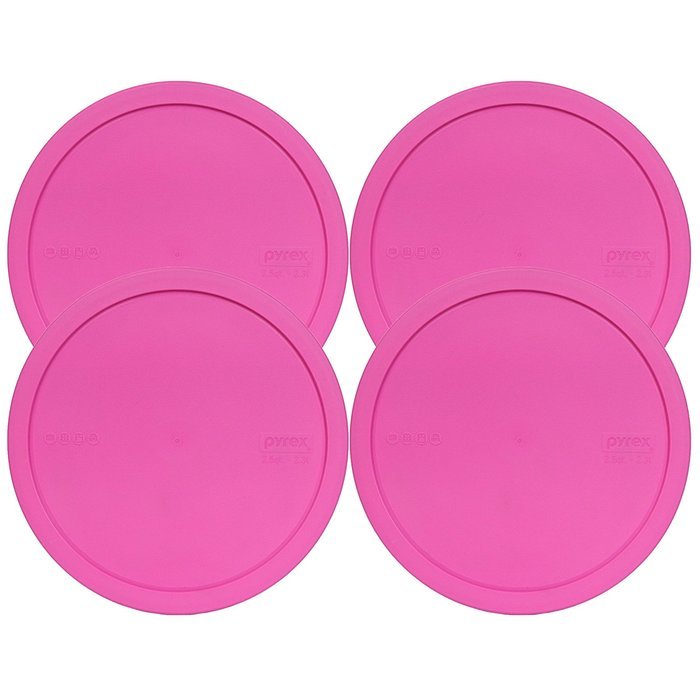 Pyrex 325-PC Pink 10-inch Dia. Plastic Lid for 2.5-Quart (2.3L) Mixing Bowl (2-Pack) N4