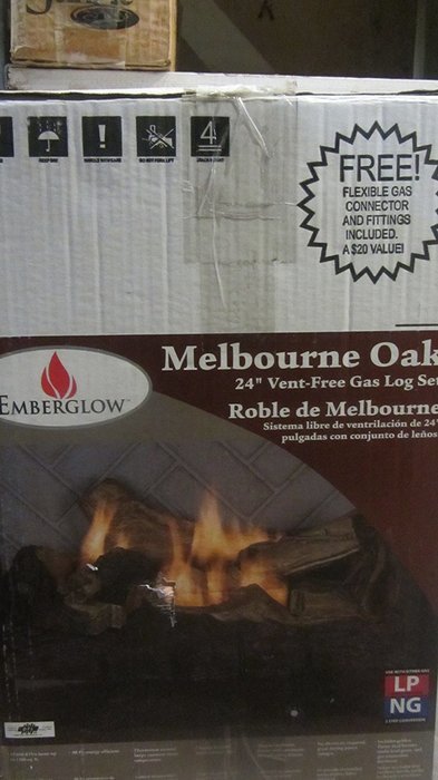 Emberglow Melbourne Oak 24 in. Vent-Free Propane Gas Fireplace Logs