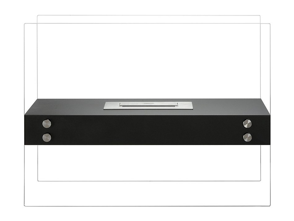 Ignis Vitrum H Black Freestanding Ventless Ethanol Fireplace N2