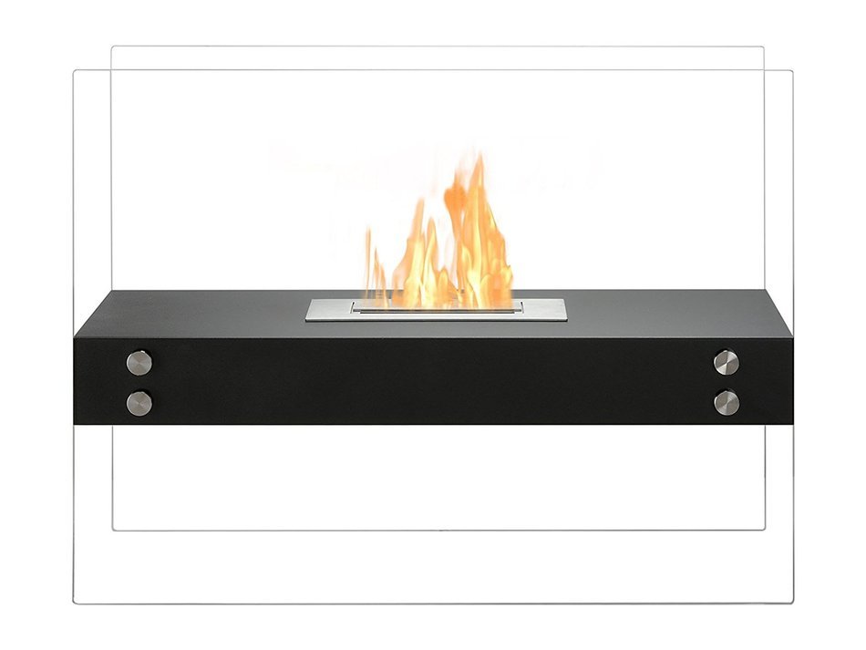 Ignis Vitrum H Black Freestanding Ventless Ethanol Fireplace N3