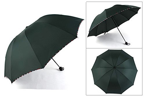 Mother's Day Gift, Elegant Ultralight Windproof Sun Rain Folding Umbrella (Dark Green) N6