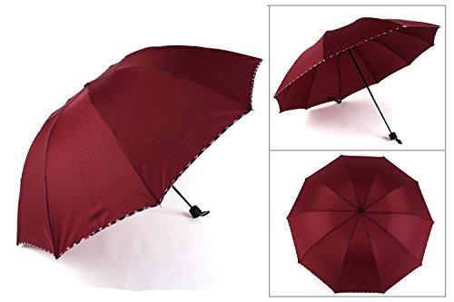Mother's Day Gift, Elegant Ultralight Windproof Sun Rain Folding Umbrella (Dark Green) N9