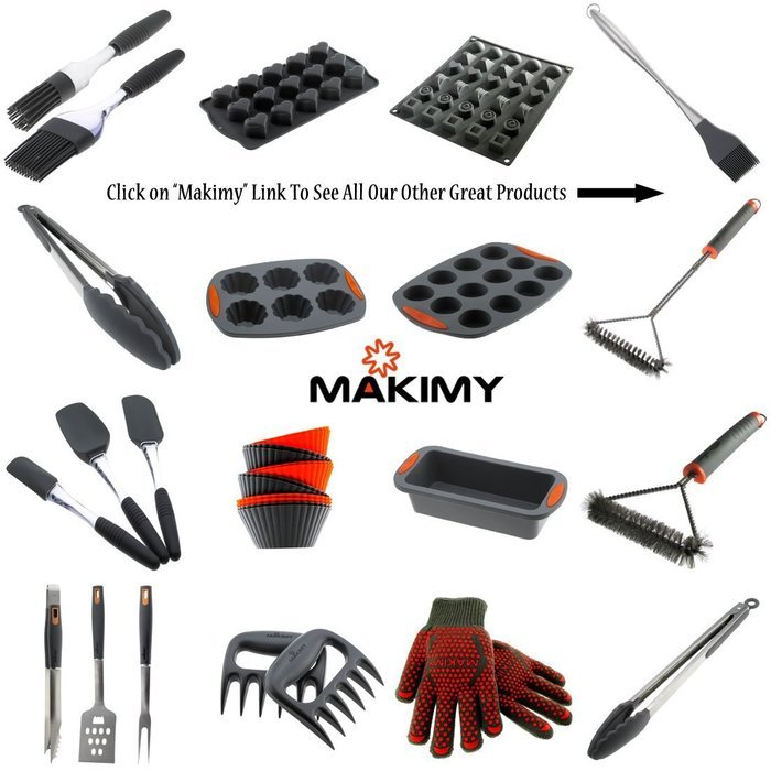 Makimy Premium Silicone Spatula Set + Bonus 50 Tin Meal Muffin Recipes - 3-Piece Ergonomic Design Heat-Resistant... N2