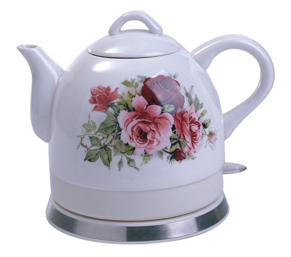Fixture Displays Ceramic Electric Kettle with Rose Flower Pattern 12026-AMAZON N5