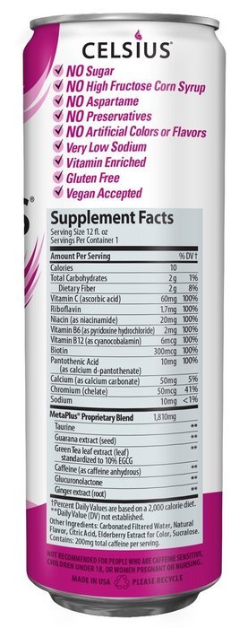 Celsius Green Tea, Peach Mango, 12 Ounce (Pack of 12) N6