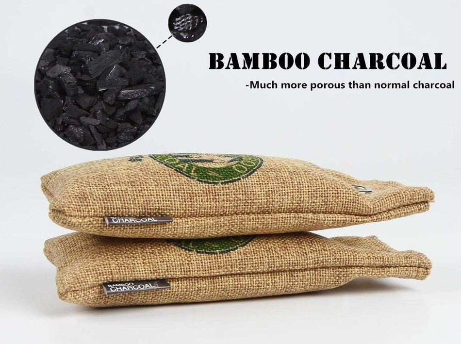 Ohuhu [Set of 2, 75g] Natural Air Purifying Bags /Charcoal Air Purifier Bags for Shoes, Gym Bags, Sporting Equipment... N2