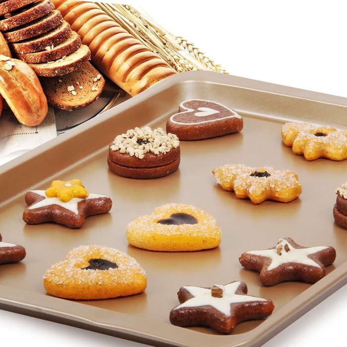 Yilove Non-stick Baking Cookie Sheet-Champagne,14.5"x10" N2