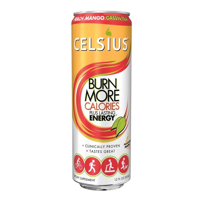 Celsius Green Tea, Peach Mango, 12 Ounce (Pack of 12) N13