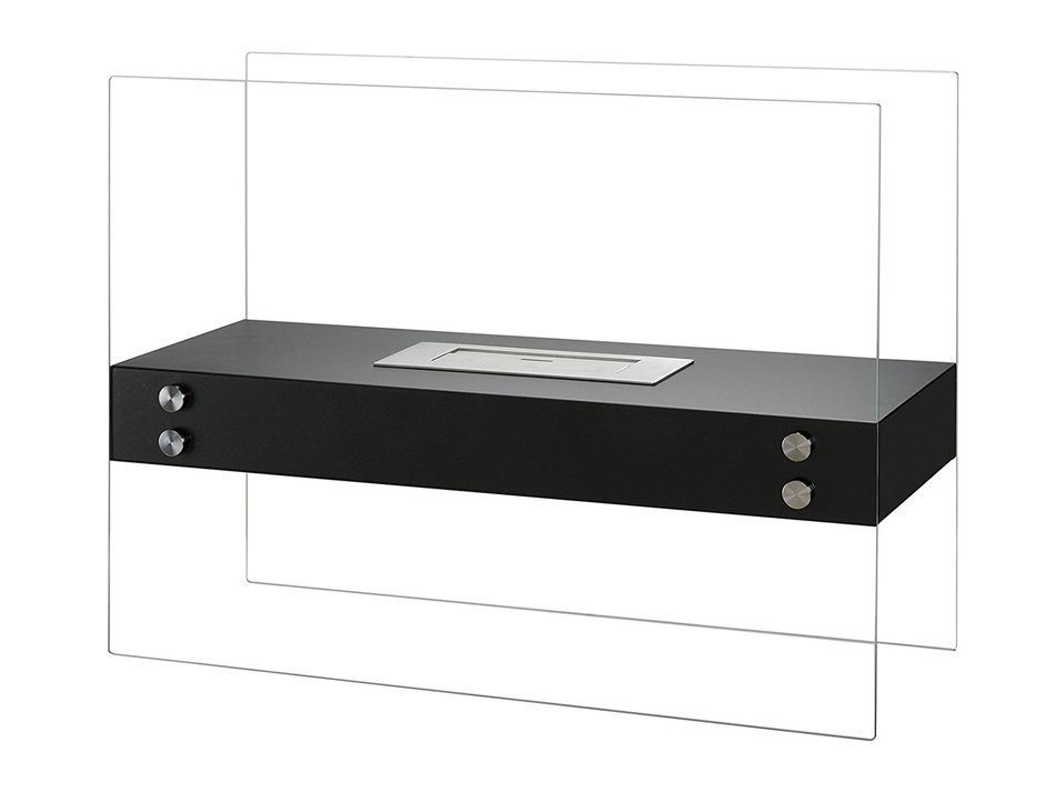 Ignis Vitrum H Black Freestanding Ventless Ethanol Fireplace N5