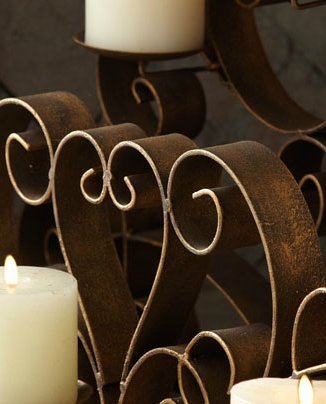 Bronze Scroll Fireplace Candelabrum N5
