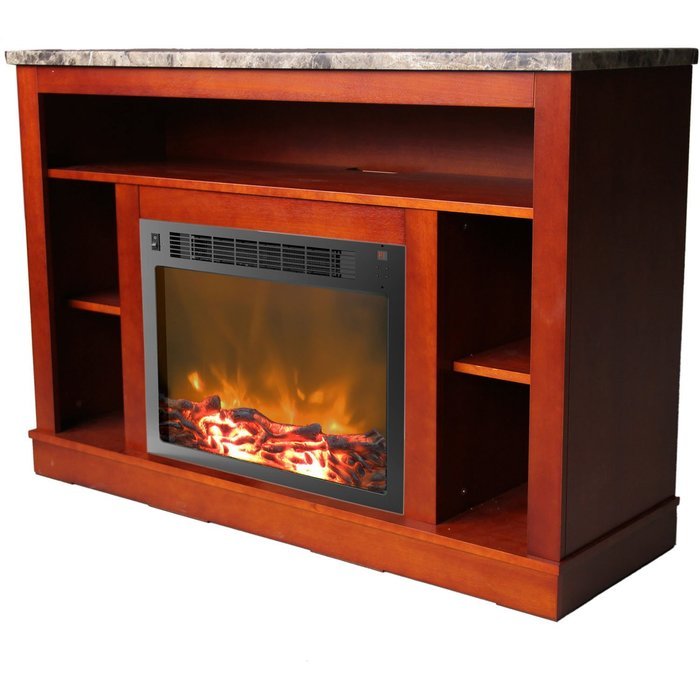 Cambridge Seville Fireplace Mantel with Electronic Fireplace Insert, White