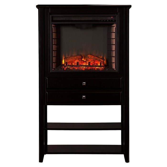 Southern Enterprises Vickery Corner Convertible Electric Fireplace Storage Tower N3