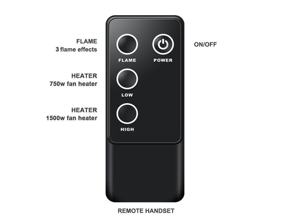 PuraFlame Western 33 inch Embedded Electric Firebox Heater With Remote Control, Black N2