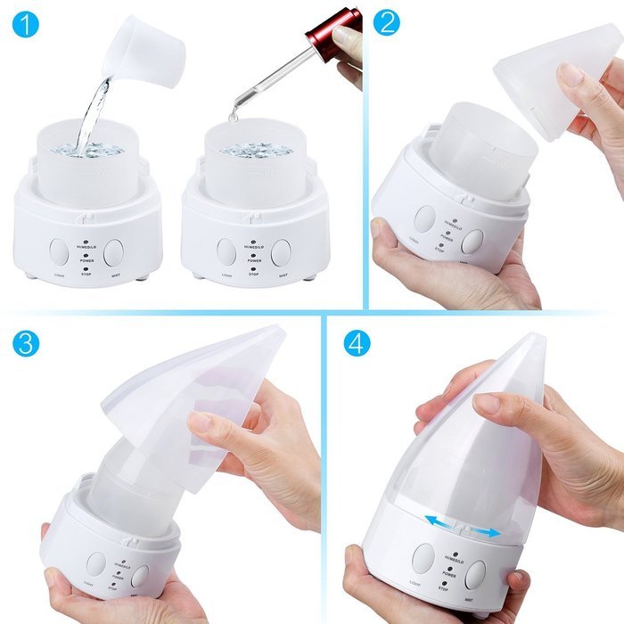 Cool Mist Humidifier, TurnRaise Essential Oil Diffuser Humidifier w/ Cool Air Ultrasonic Aromatherapy, 4 Timer... N44