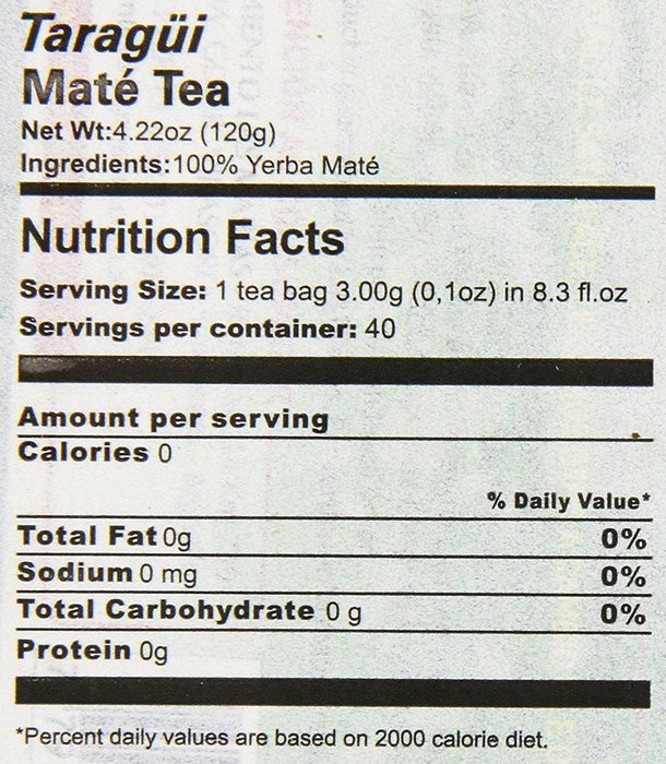 Taragui Yerba Mate Tea Bags (Case of 6 Boxes) N2