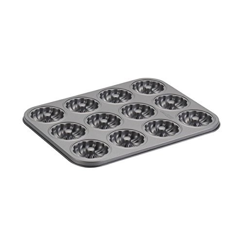 12-Cup Grey Novelty Molded Braid Cookie Pan with with Rolled Edges N3