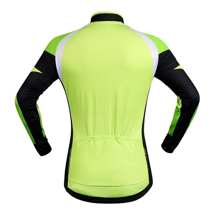 WOLFBIKE Thermal Fleece Cycling Jersey Shirt Casual Jacket Long Sleeve, Green, Size XL N39