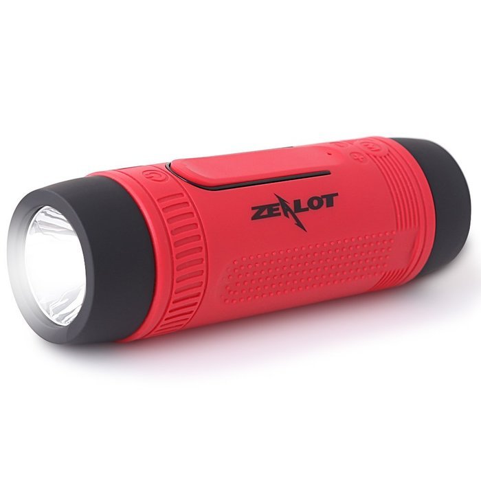 ZEALOT S1 Portable Waterproof Wireless Bluetooth Speaker - Power Bank Output, 3 Mode Flashlight, Hands Free Answering... N14